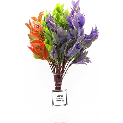 5 branches green artificial plants for garden bushes fake grass eucalyptus orange leaves faux plant for home shop decoration