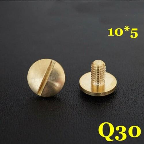 50pc Q30-10*5 Solid Brass belt screw Chicago Screw Leathercraft