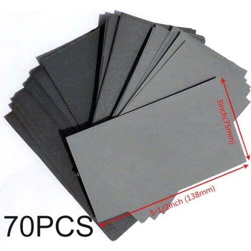 70pcs Sandpaper Wet Dry 600/800/1000/1200/1500/2000/2500 Grit Abrasive Paper Sheets For Metal Wood Jewelry Polishing Sanding