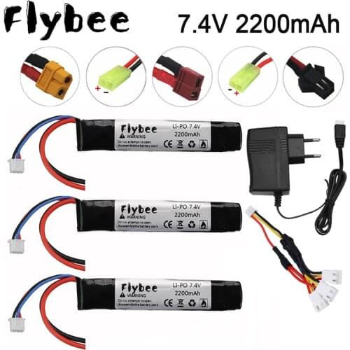 Tamiya 7.4v 2200mAh Lipo Battery for Water Gun 2S 7.4V battery for Mini Airsoft BB Air Pistol Electric Toys Guns Parts #101mm