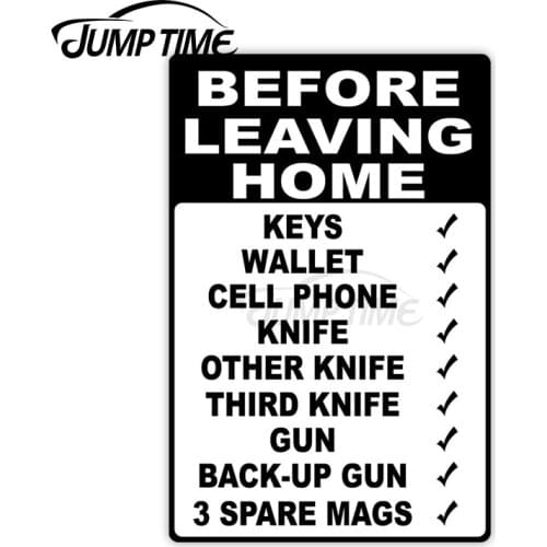 Jump Time 13 x 4.6cm Car Sticker Before Leaving Home Sign Decals Warning Bulding Camper Waterproof Vinyl Car Accessories