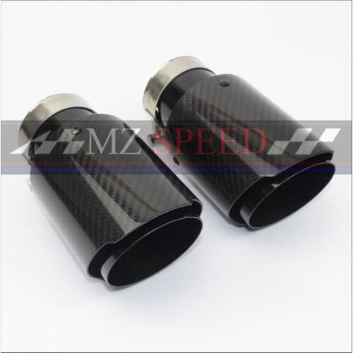 Auto parts exhaust pipe muffler stainless steel grade carbon fiber material combined muffler black exhaust pipe tail throat