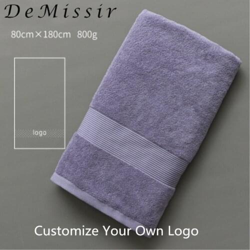 DeMissir OEM Custom Logo Beauty Salon Towel Egyptain Cotton Bath Face Hand Towels Skirt Robes Hotel Grey White Bath Towels