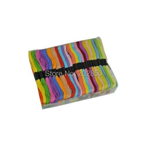 Free Shipping Hand Embroidery Thread, DIY Patchwork Sew,50 Different Colours,100 PCS Per Lot,8M/PC,100% Cotton Thread,Size 6S