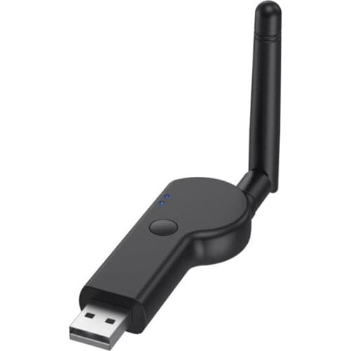 Bluetooth 5.2 Transmitter 3.5mm Audio Transmitter Low Lantency Wireless Adapter with External Antenna for TV PC Speaker