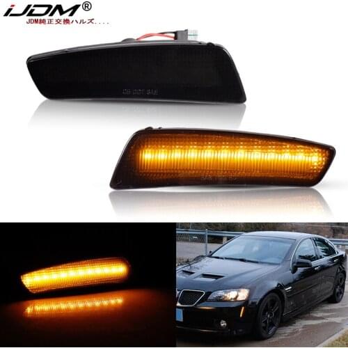 IJDM Smoked Lens Amber Yellow LED Bumper Side Marker Light For 2008-2009 PONTIAC G8 / G8 GT Turn Signal Light Lamp 12V T10