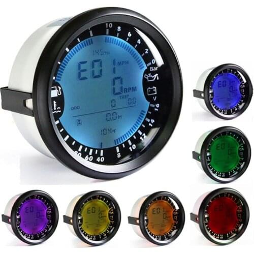 Newest Multi Gauges Digital GPS Speedometers 0-5Bar Engine Oil Pressure Gauges 8-16v Voltmeters Tach 85mm Water Temp Meters