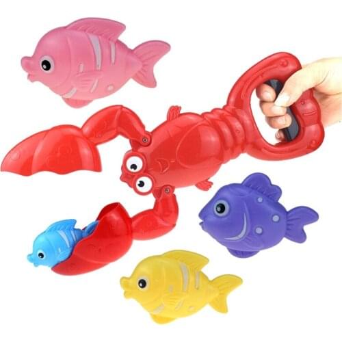 Bath Toy Baby Bathtub Toy Education Water Playing Toy Swim Toy Fishing Lobster Bath Shower Hungry Lobster for Infant 3M
