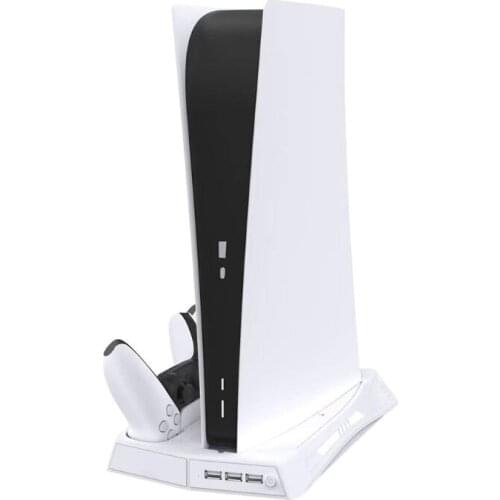 For PS5 Vertical Stand with Cooling Fan Dual Controller Charger Console Charging 45BD