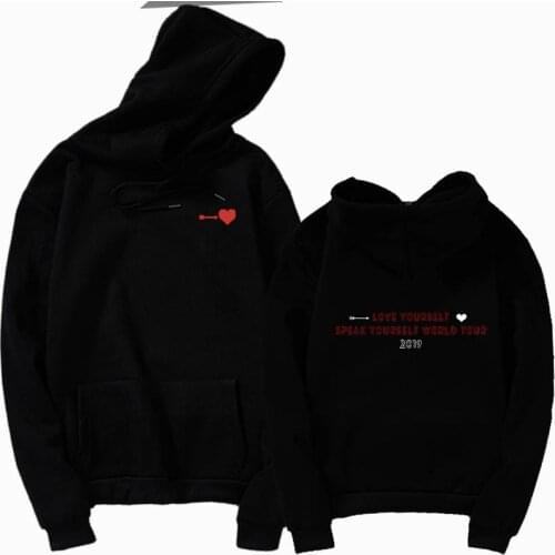 K-pop Bangtan Boys concert love youerself Album Hoodie sweatshirt hip hop High Quality Clothing Collection R & B, EDM Unisex s