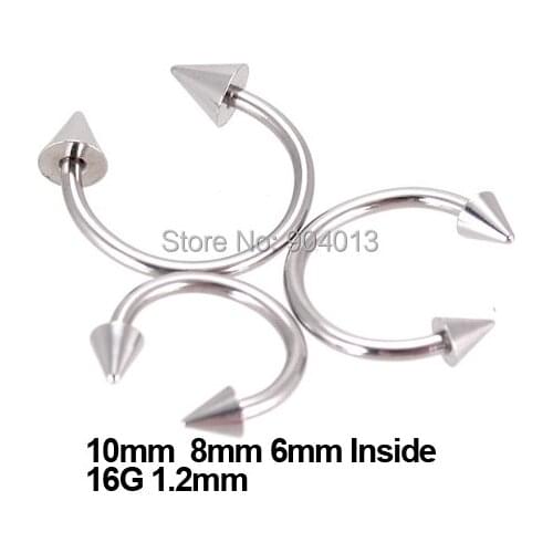 4pcs Nose Ring Horseshoe Circular Barbell Spike Cone surgical Stainless Steel multifunctional Body Jewelry piercing
