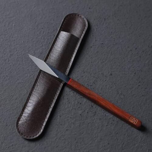 Chinese Metal Tea Knife Ceremony Sandalwood Home Gift Black Green Tea Knife Copper Prying Handmade Caja De Te Teaware DG50TNC