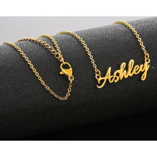 Personalized Name Necklace for Women Girls Custom Nameplate Necklaces Stainless Steel Letter Necklace Customized Jewelry Gifts