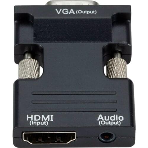 HDMI Female to VGA Female Converter with Audio Adapter, Supports 1080P Signal Output