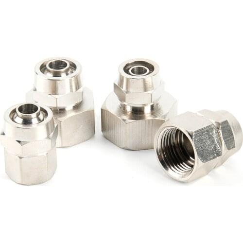 Pneumatic Twist Fit 4/6/8/10/12mm OD Hose x 1/8" 1/4" 3/8" 1/2" Female Thread Copper nickel plating Air Hose Quick Connector