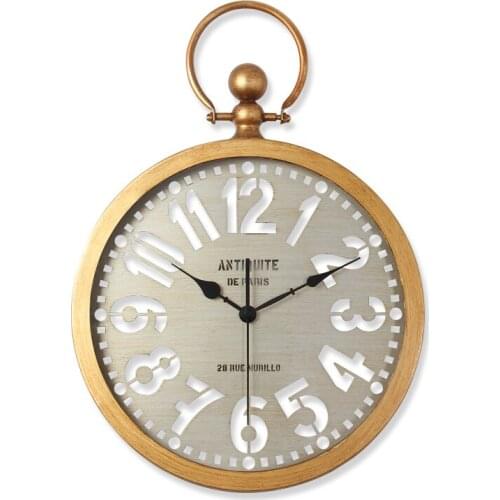 Luxury Round Wall Clock Vintage Retro Antique Large Roman Numerals Roman Numerals Remote Control Luminescent Watch Klok Lamp E5