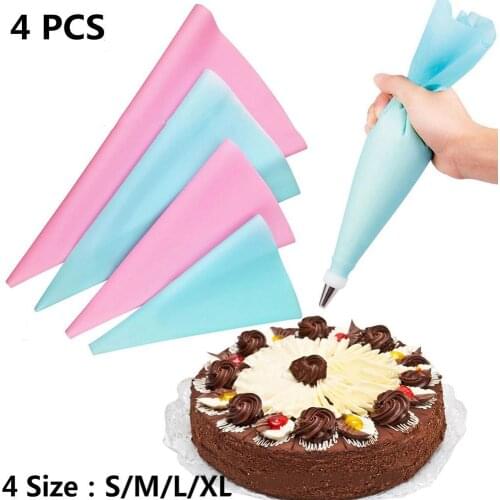 Silicone Icing Piping Handmade Multicolor Non Stick Kitchen DIY Cream Cake Pastry Bakeware Baking Decorating Tools Reusable Bag