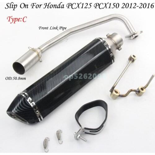 Slip on For Honda PCX125 PCX150 2012 2013 2014 2015 2016 Full Motorcycle GP Exhaust System Muffler Front Link Pipe DB Killer