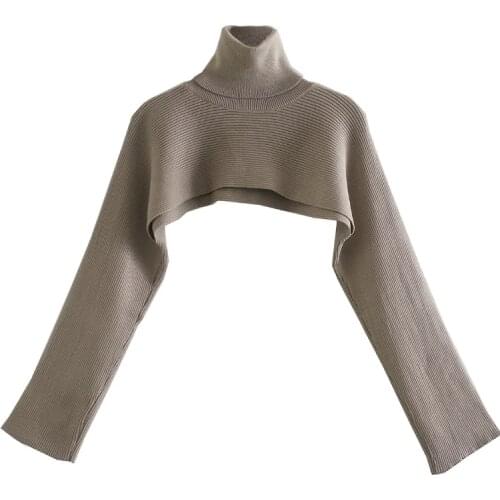 Women Chic Design Long Sleeve Knitting Sweater Female Turtleneck Pullover High Street Lady Loose Tops SW991
