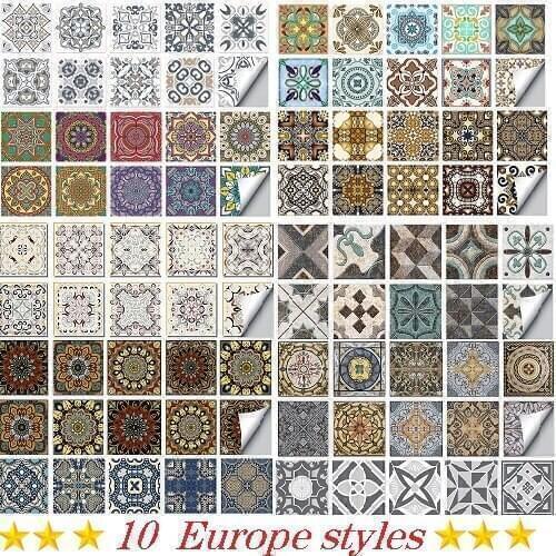 10 Kinds of Colorful Ethnic Style Home Landscaping Decoration Self-adhesive Tile Wallpaper Waterproof and Antifouling