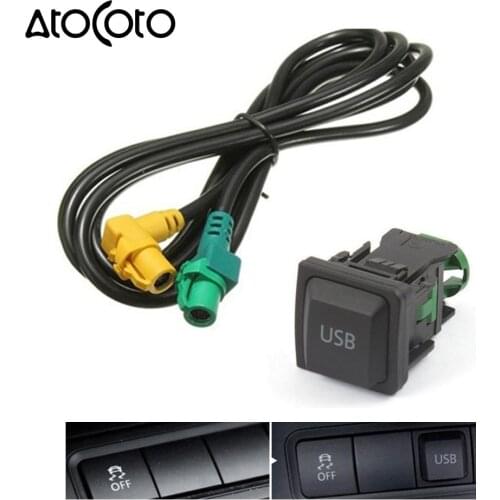 Car USB Cable Adapter with Switch for VW RCD300+ RCD510 RNS315 Golf Jetta MK6 Polo Touran Tiguan Scirocco