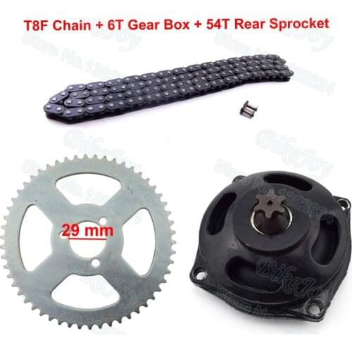 T8F 116L Chain + T8F 6T Gear Box + T8F 54T Rear Sprocket For 47cc 49cc Minimoto Pocket Bike