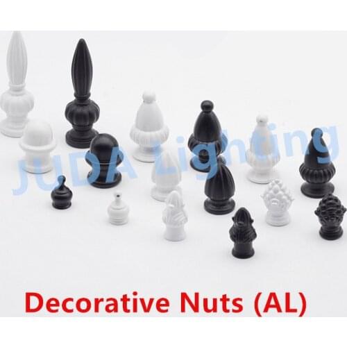 Black white decorative nuts lamp base screw nuts cover aluminum nuts cover M10 tooth thread nuts for crystal lamp led chandelier
