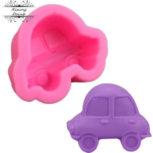 Cartoon car shape 3D silicon jelly mold cake decoration tool Cupcake mold syrup technology oven