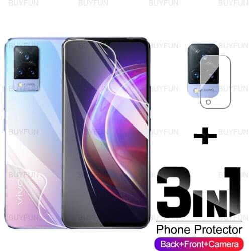 Hydrogel Film For vivo V21 V21e 5G 3in1 HD Front+Back Screen Protector soft film for vivo vi vo v20 se pro 5g lens safety glass