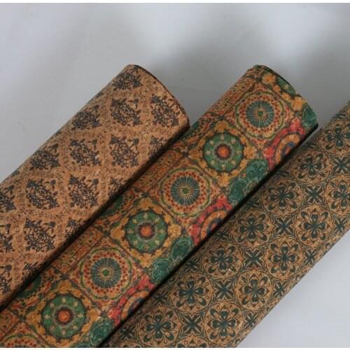 1 Meter 135cm 0.5mm Thickness Natural Cork Synthetic Leather Printing PU Fabric Environmentally Wood for Handbag Shoes DIY Craft