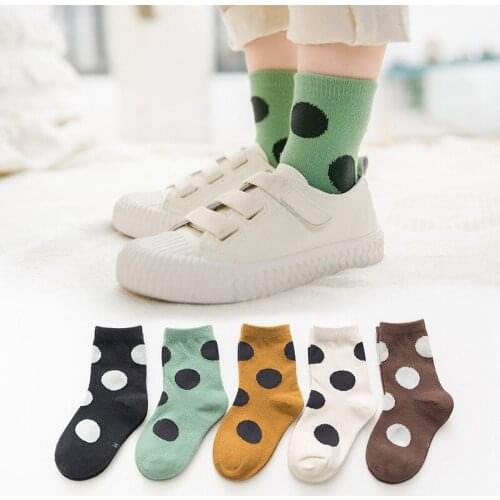 Quality Soft Cotton Knit Cute Dot Spring Autumn Thick Kids Girl Boy Newborn Baby Socks