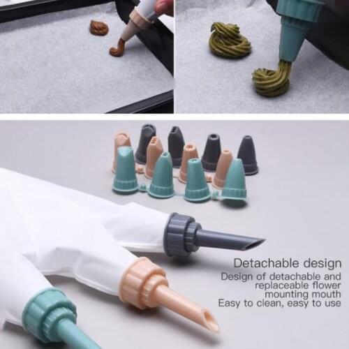 6PCS/bag Icing Piping Cream Pastry Bag + 5 Eco-friendly Cake Nozzle DIY Cake Decorating Tips Fondant Pastry Tools For Kitchen