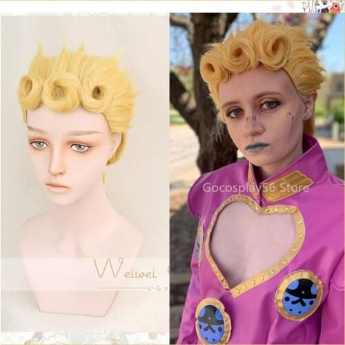 Cosplay Giorno Giovanna Golden Wig Cosplay Styled Hair Halloween Role Play GIOGIO