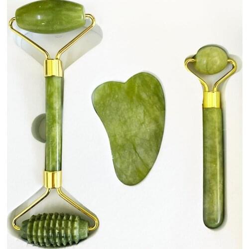 Natural Jade Massage Roller Guasha Board SPA Scraper Stone Facial Anti-wrinkle Treatment Body Facial Massager Health Care Tools