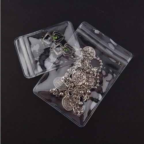 20Pcs 26 Wires PVC Transparent Ziplock Bags Storage Gift Jewelry Packing Bags Earrings Storage Anti-oxidation Thick Decoration