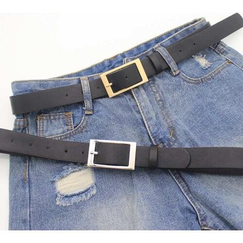Clothes Accessories Belt Faux Leather Buckle Men Belt Alloy Square Elastic Waist Strap Belts For Jeans Birthday Gift