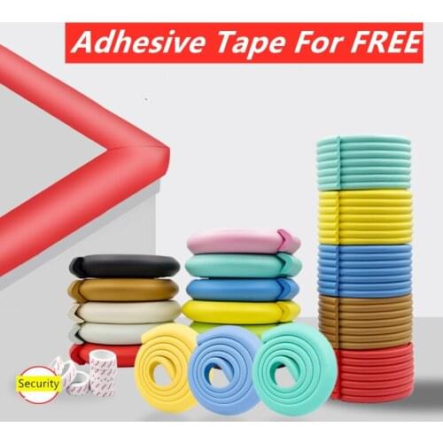2 Meters Soft Safety Anti-Collision Strip Furniture Desk Self-Adhesive Guard Strip Security Corner Protector Bumper Edge Guard