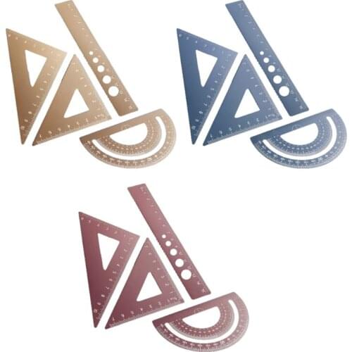 Students Math Drawing Tool Aluminum Alloy Ruler Set for student Draftsman Office