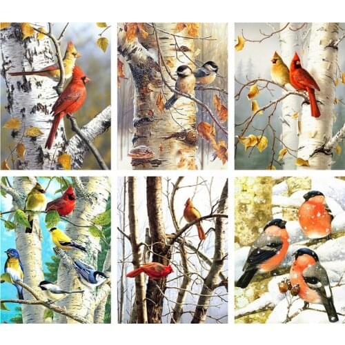 Diamond Painting Kits Birds Full Round With AB Drill 5D DIY Diamond Embroidery Animals Rhinestones Picture Mosaic Art Home Decor