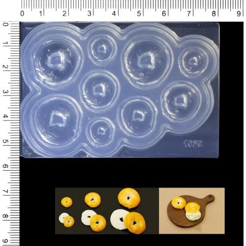 NEW 3D Mini Toast UV Resin Silicone Mold Miniture Food Play Mold Tool