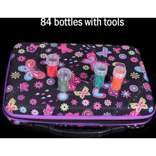 2021 New Diamond Painting Accessories Carry Case Container Storage Box 84 Bottles diamant painting Hand butterfly Bag Tools