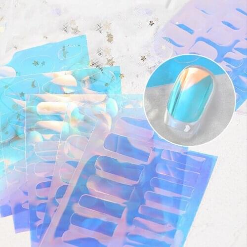 Aurora Nails Foil Film Sticker Laser Sparkling Cellophane Paper Nail Glass Foils Design Ice Cube Manicure Nail Art Decorations