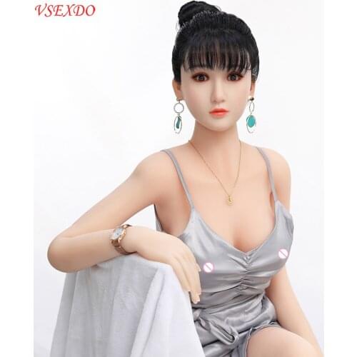 VSEXDO 165cm Realistic Silicone Implanted Hair Adult Sexy Dolls for Men Pussy Lifelike Breast Ass Vagina Full Oral Anus Sex Toys