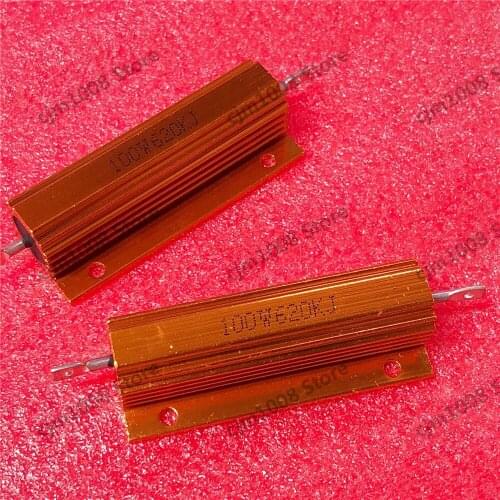 RX24-100W620K Power Metal Shell Case Gold Aluminium Case Wirewound Resistor 100W620KJ 620000ohm 5% Automobile LED lamp resistors