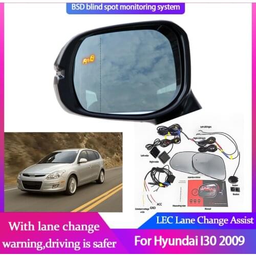 Blind Spot Detection System Radar Detection System Microwave Assist Sensor Mirror LED Light Warning For Hyundai I30 2009