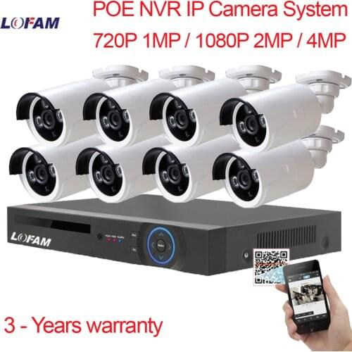 LOFAM 8CH 5MP 4MP 2MP POE NVR Kit Video Security Camera System Outdoor HDMI 1080P Home CCTV Surveillance POE IP Camera System 8