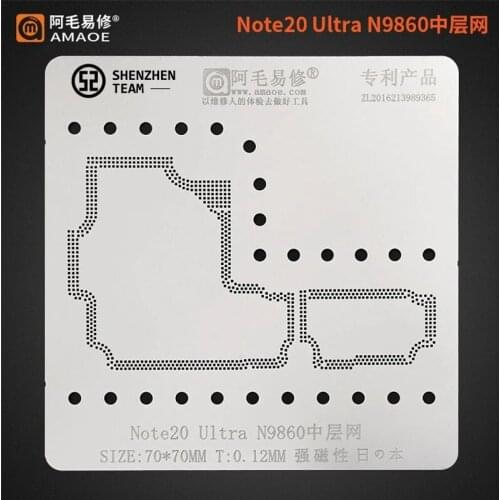 AMAOE Stencil For Samsung Note20 Ultra N9860 Middle BGA Reballing Stencil Tin Planting Net Welding Template Soldering
