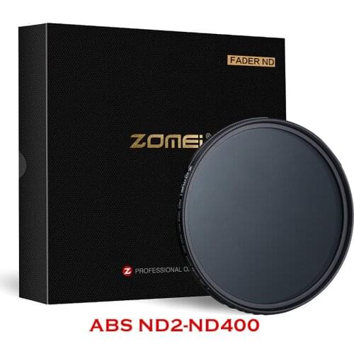 ZOMEI Ultra ABS Slim Adjustable Filtro Fader Neutral Density ND2-400 Filter For DSLR Camera Lens49/52/58/67/72/77/82mm No X Spot