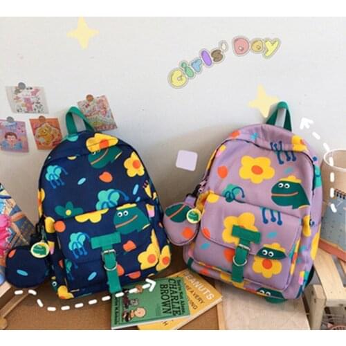 Women Harajuku Men Backpack Student Nylon Laptop New 2021 Cartoon print japanese School Bag For Girls Book Bags 2pcs mochila