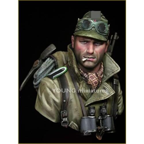 1/10 Resin Bust WWII Scout Soldiers Assembling Model Figure Resin Kit Bust Colorless Model Self-Assembled Toys